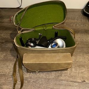 Old vintage Camera green cotton case